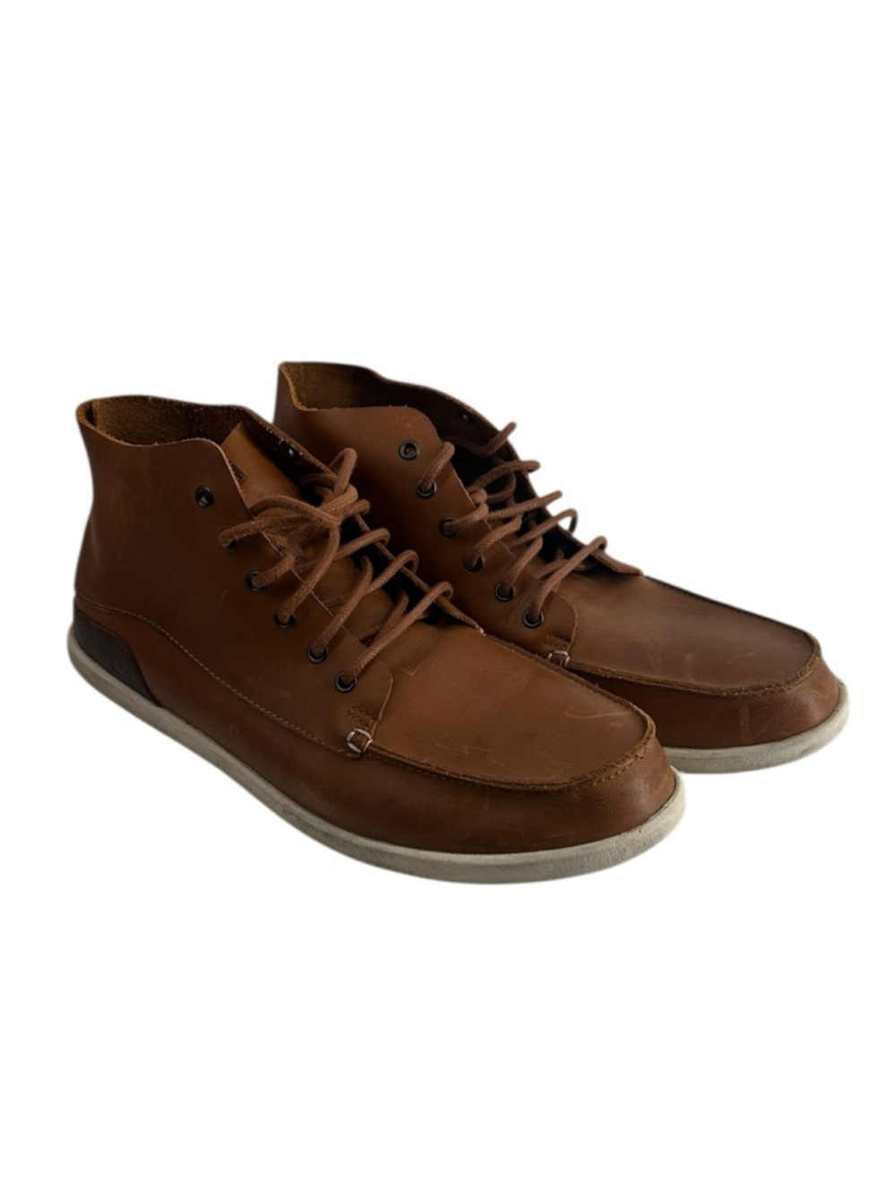 OluKai Nalukai boot in brown leather chukka-style ankle boots sz 10.5